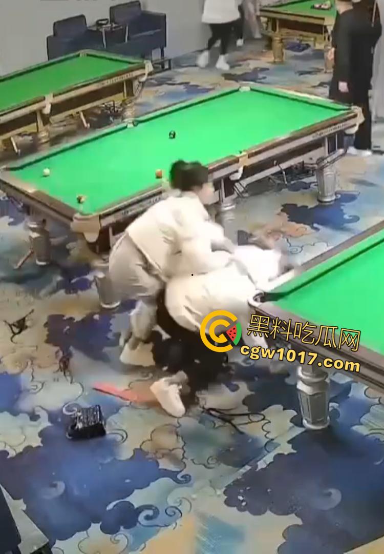 吉林台球厅女孩砍人 双刀双子星暴怒互砍 两个白衣小妹拿刀狂砍黑衣小妹 手持砍刀狂暴100秒-6