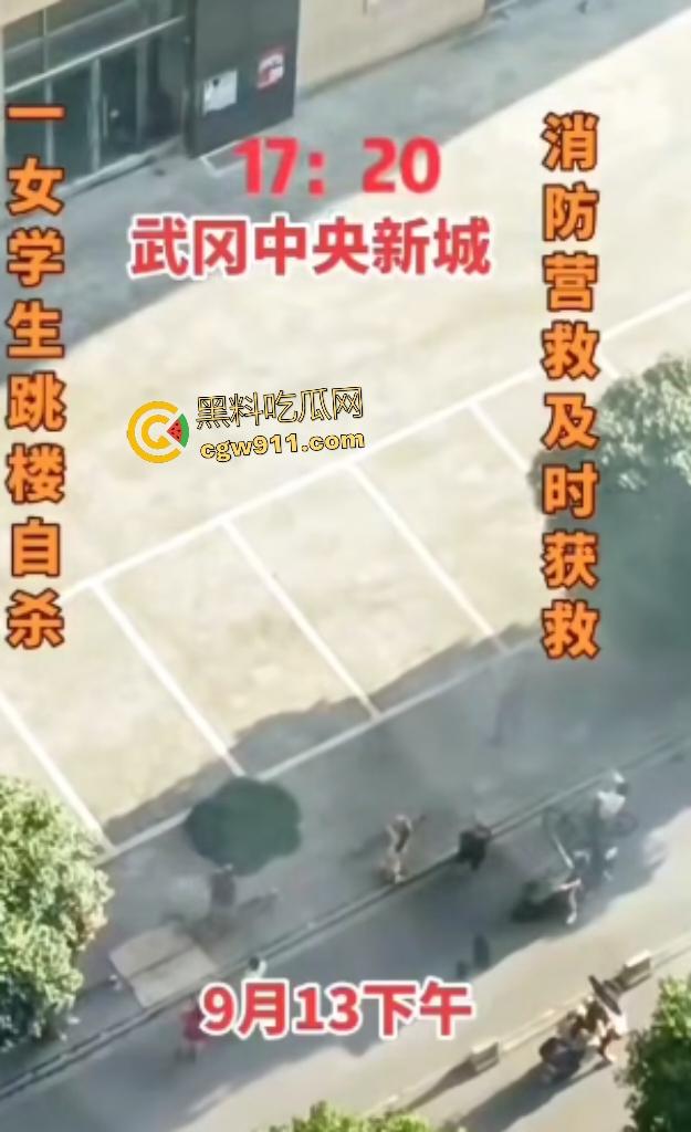 湖南武冈新广场跳楼惨剧!少女与姐姐吵架跳楼,围观万人悲喊“不要跳”,最后充气垫救命还是断腿!-8
